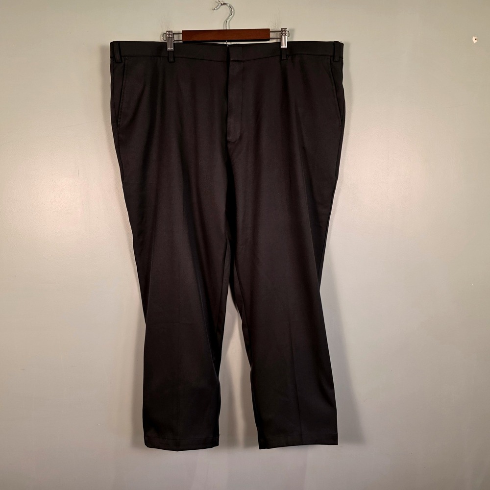 Oobe Mens Black Performance Golf Pants 48/30 Polyester Straight Leg Flat Front